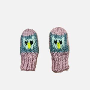 Baby Girl Pink Crochet Owl Mittens